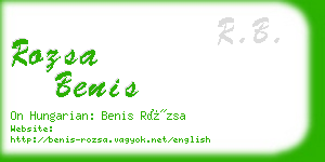 rozsa benis business card